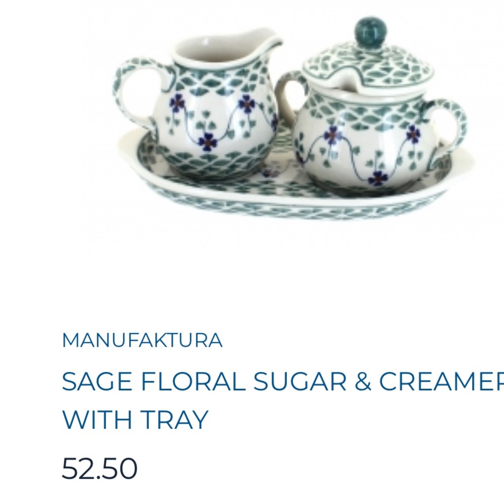 Polish Pottery sugar and Creamer set